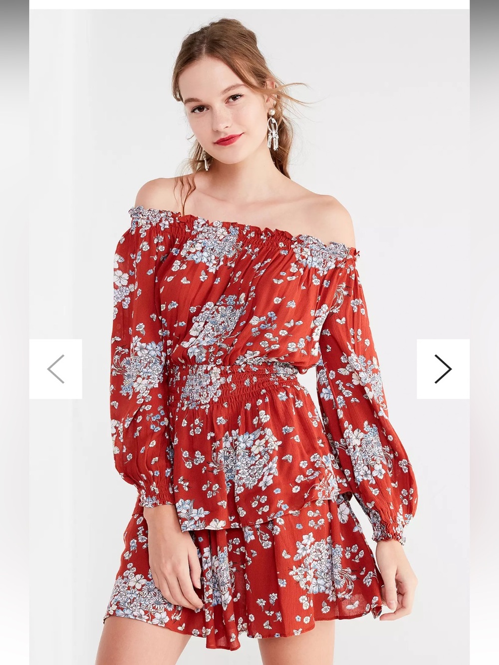 Urban Outfitters Saffron Skies Off-The-Shoulder Dress Size XS